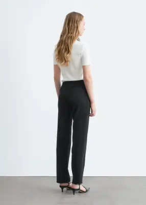 Pantalon habillé à plis marqués - Noir — photo 5
