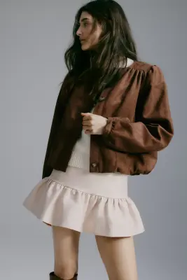 Veste oversize en twill - Marron — photo 1