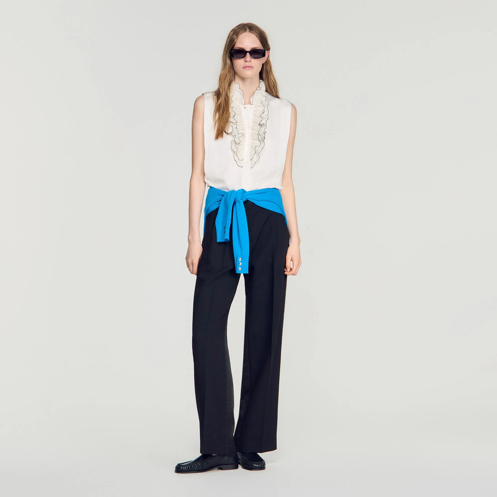 Chemise col volanté