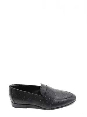 Mocassins bout amande en cuir noir effet autruche Prix boutique 315€ Taille 36 — photo 1