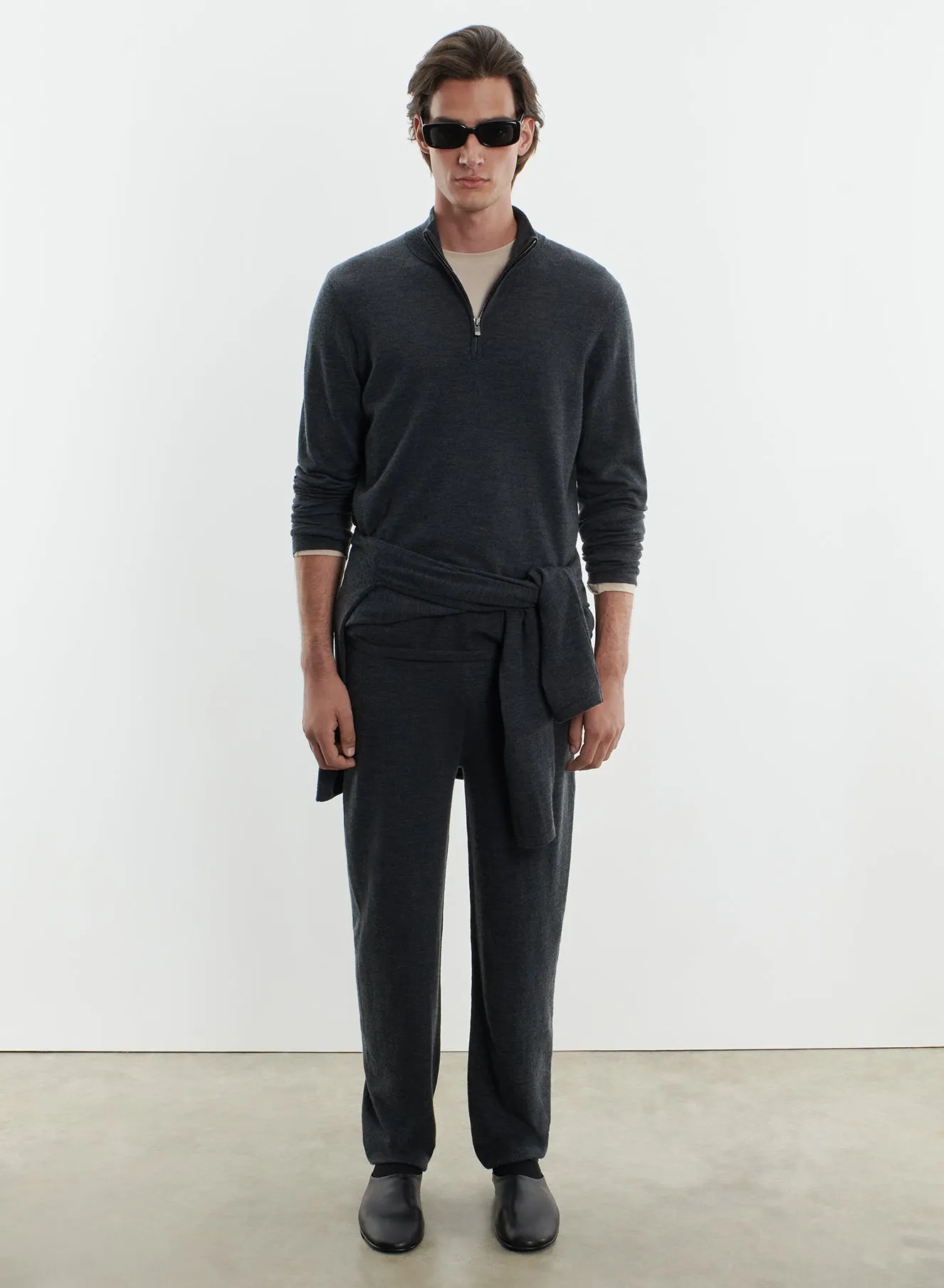 Pantalon en laine mérinos et élasthanne