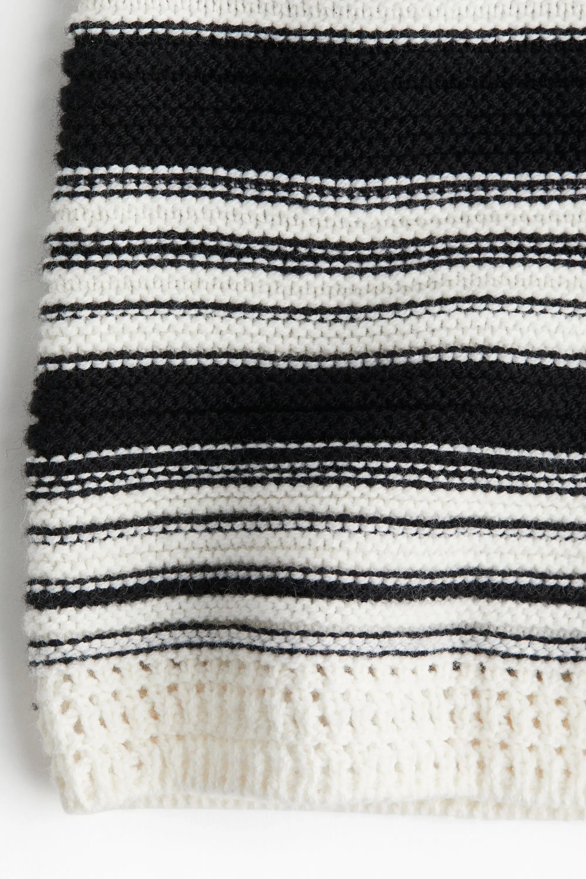 Mini short en maille envers - Noir/rayé