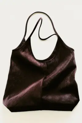 SAC CABAS SCULPTÉ - MATIÈRE FROISSÉE - BRUN — photo 2