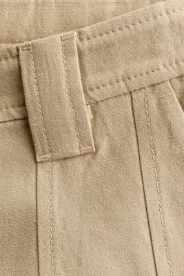 Short en lin mélangé - Beige — photo 4