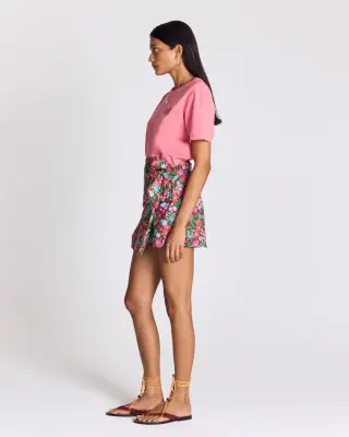 Jupe Myriel imprimé Liberty rose et bordeaux — photo 5