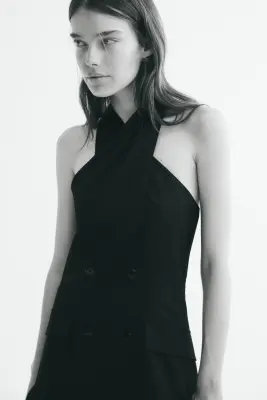 Robe blazer dos nu - Noir — photo 2