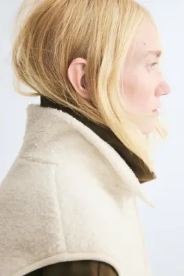 Veste sans manches en tissu Teddy bear - Crème — photo 4