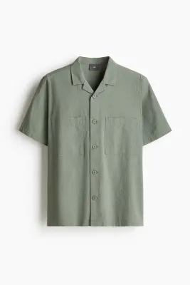 Chemise et short de pyjama en seersucker - Vert — photo 2