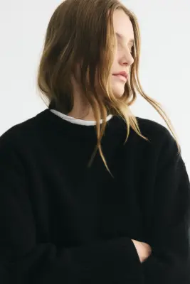 Pull en cachemire mélangé - Noir — photo 1