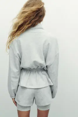 Veste zippée en molleton - Gris clair chiné — photo 4