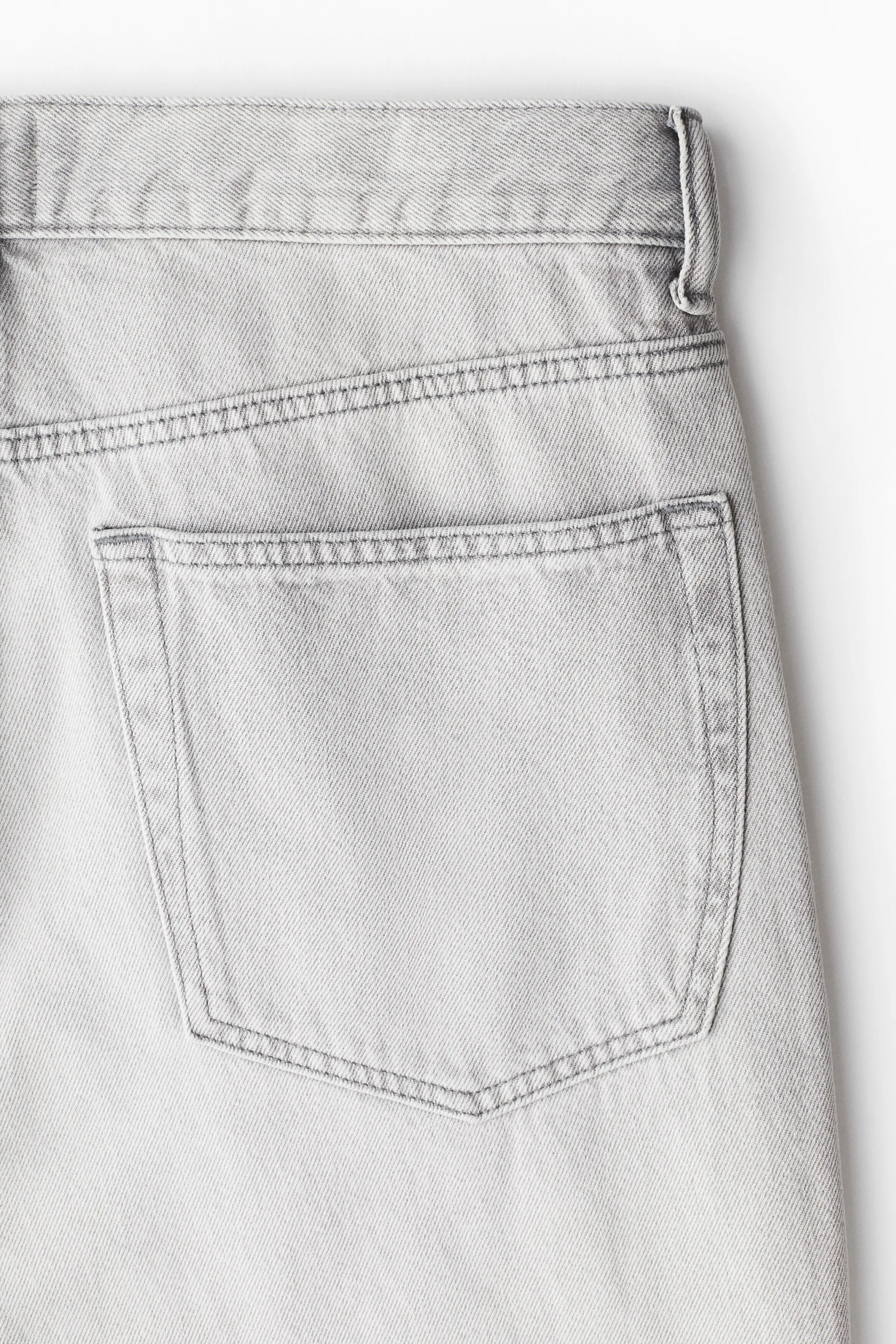 Loose Straight High Jeans - Gris denim clair