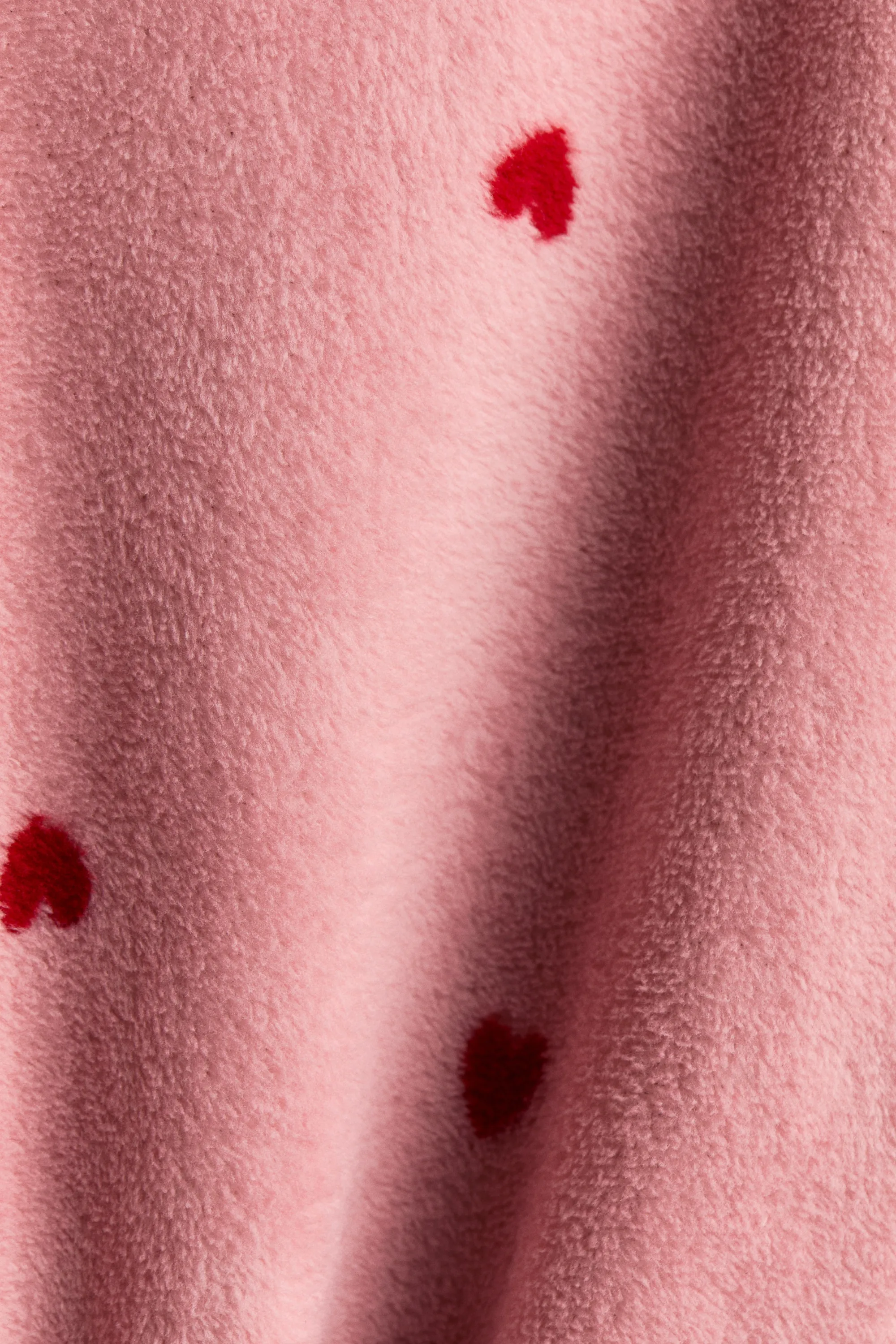 Robe de chambre en polaire - Rose/cœurs