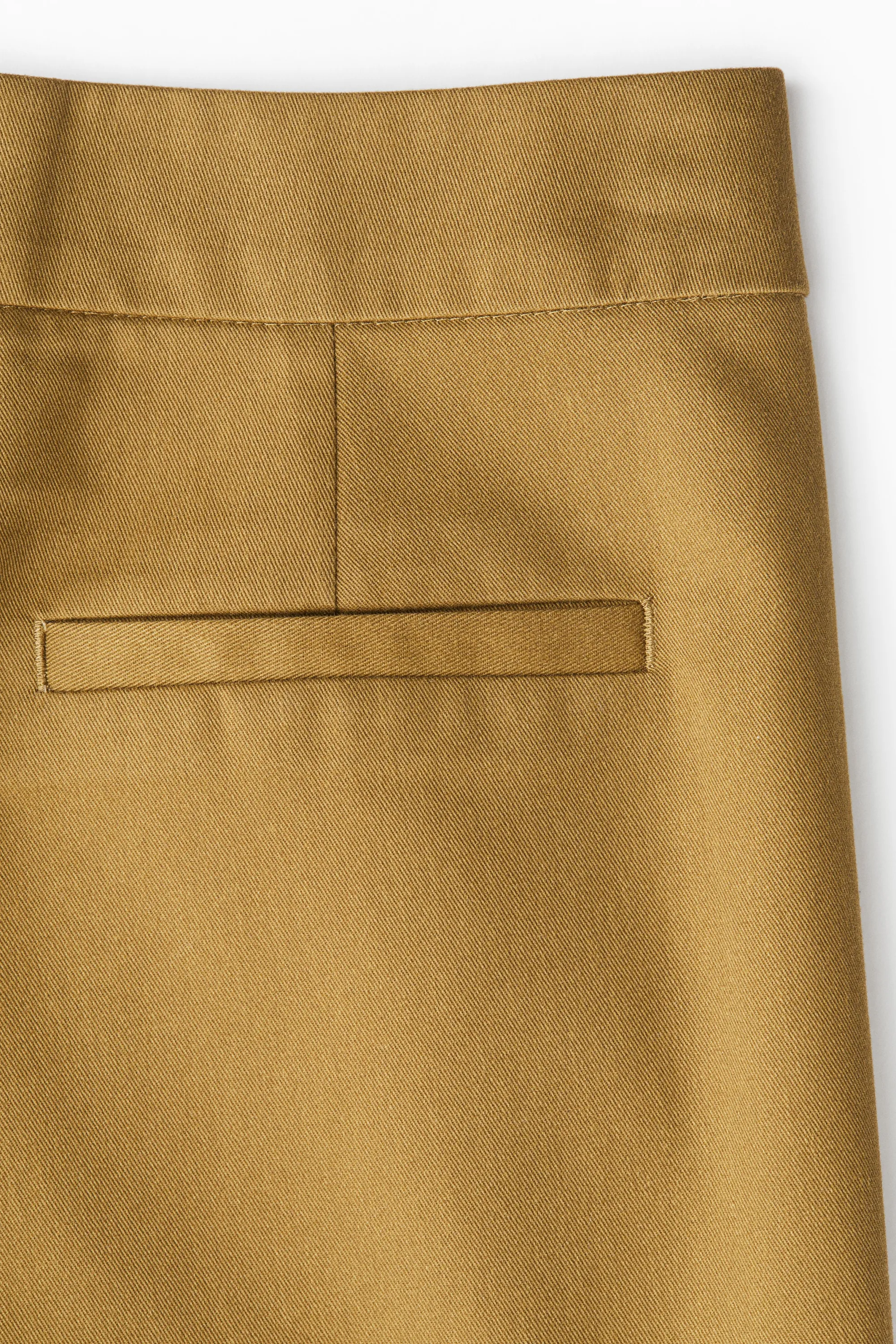 Mini jupe-short de tailleur - Vert olive
