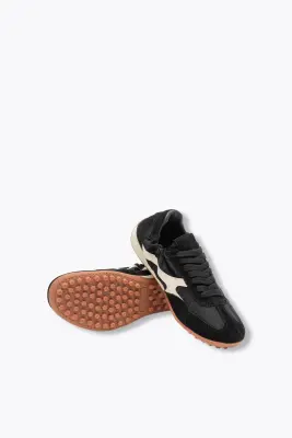Baskets en cuir et toile Femme — photo 3
