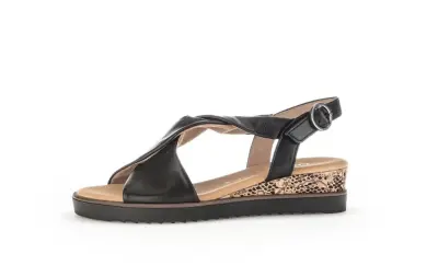 Sandales Gabor 82.751.27 Noires - Cuir Boucle Grande Pointure Femme — photo 2