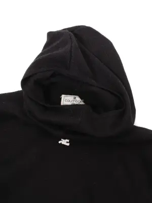 Pull à capuche en laine bi-color noir et blanc Prix boutique 700€ Taille S — photo 5