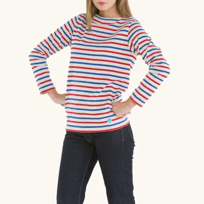 Marinière Ecru / Indigo / Rouge, mixte — photo 1