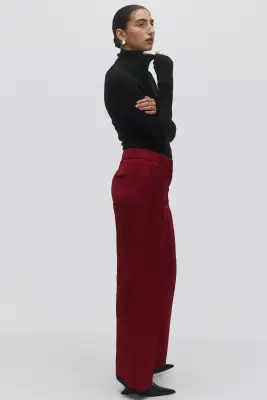 Pantalon chic avec taille haute - Rouge foncé — photo 1