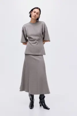 Top loose en maille fine - Taupe — photo 1
