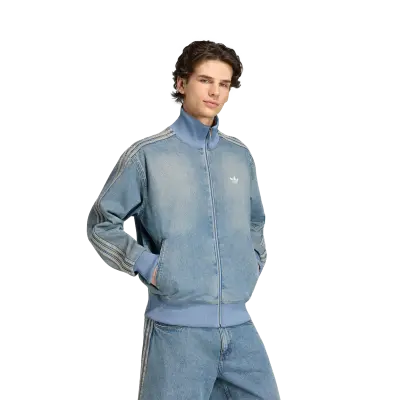 Adidas Denim Firebird Track Top Worn Blue — photo 3
