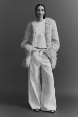 Manteau duveteux - Beige clair — photo 2