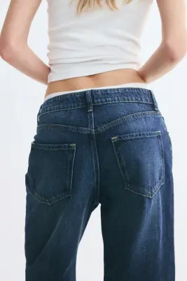 Wide Regular Waist Jeans - Bleu denim foncé — photo 3
