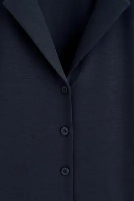 CHEMISE EN JERSEY DE MODAL - BLEU MARINE — photo 5
