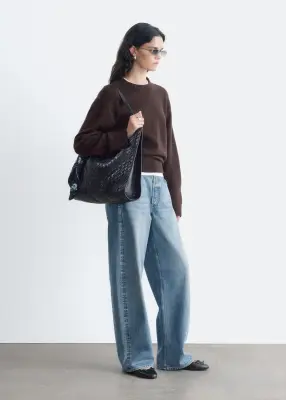 Pull en maille - Marron foncé — photo 3