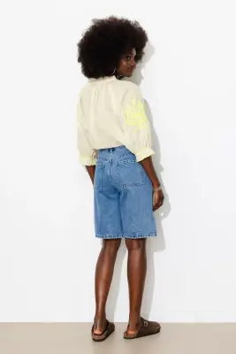 Blouse à broderies fluo Femme — photo 4