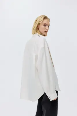 Blouse avec col lavallière - Blanc — photo 3
