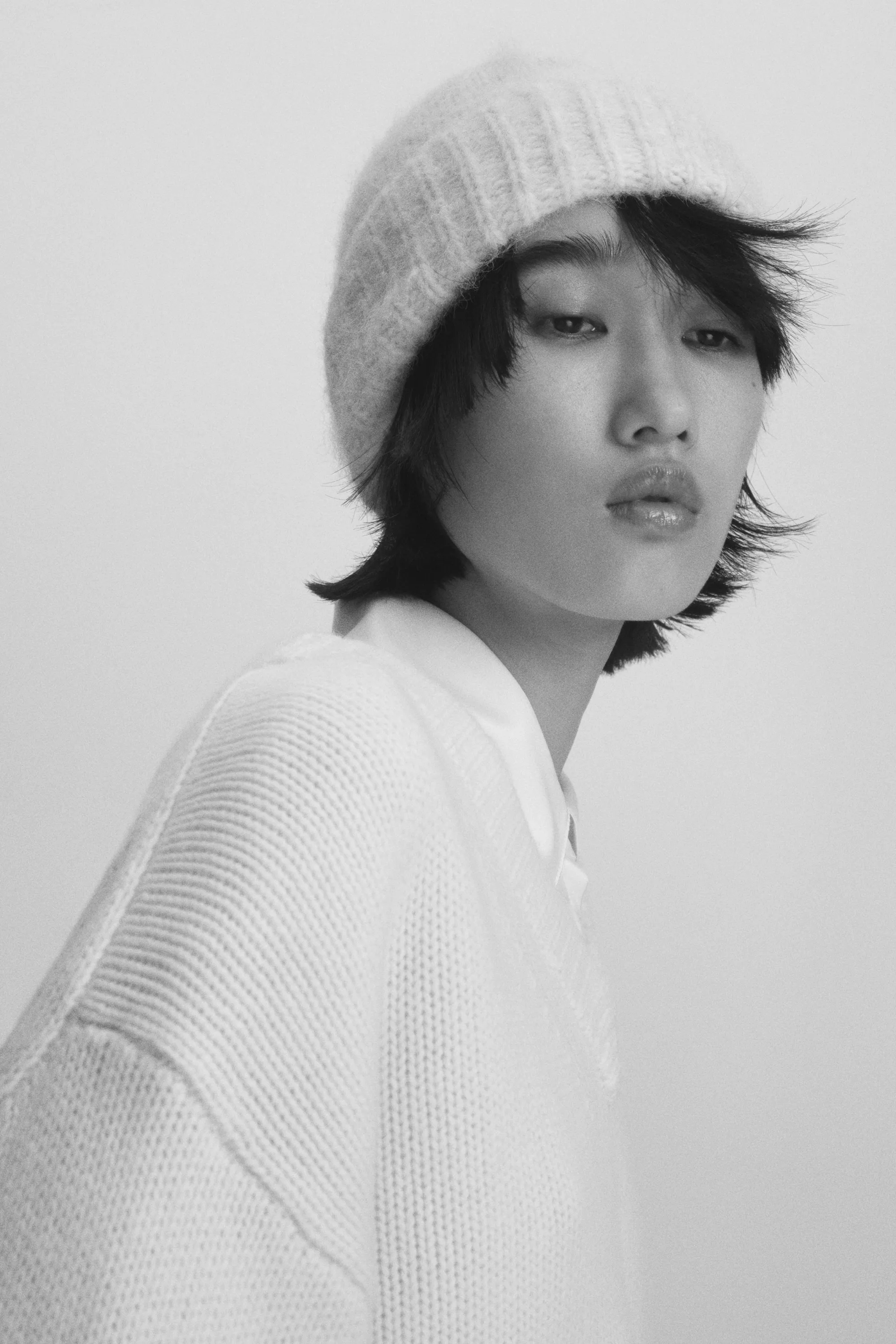 Bonnet en maille - Crème
