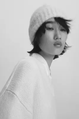 Bonnet en maille - Crème — photo 1