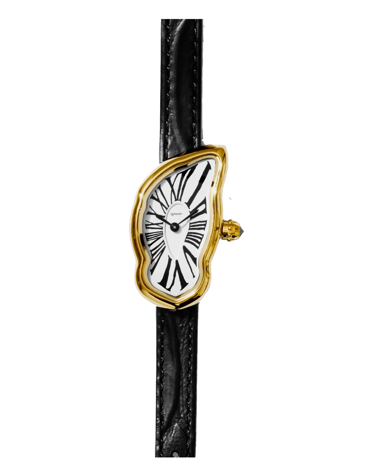 LAPHONT MELTING WATCH SMALL GOLD BLACK STRAP