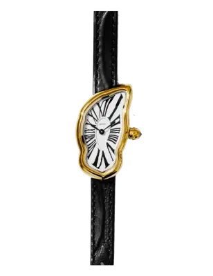LAPHONT MELTING WATCH SMALL GOLD BLACK STRAP — photo 1