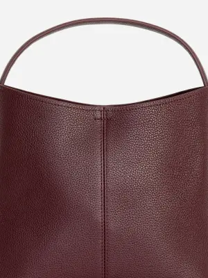 Petit sac seau en cuir - Rouge foncé — photo 3