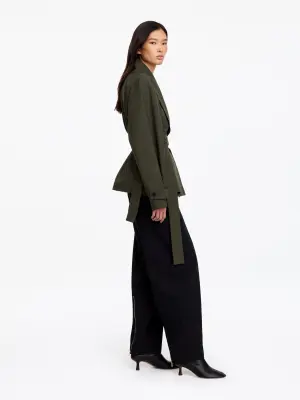 Veste à col châle - Vert kaki — photo 1