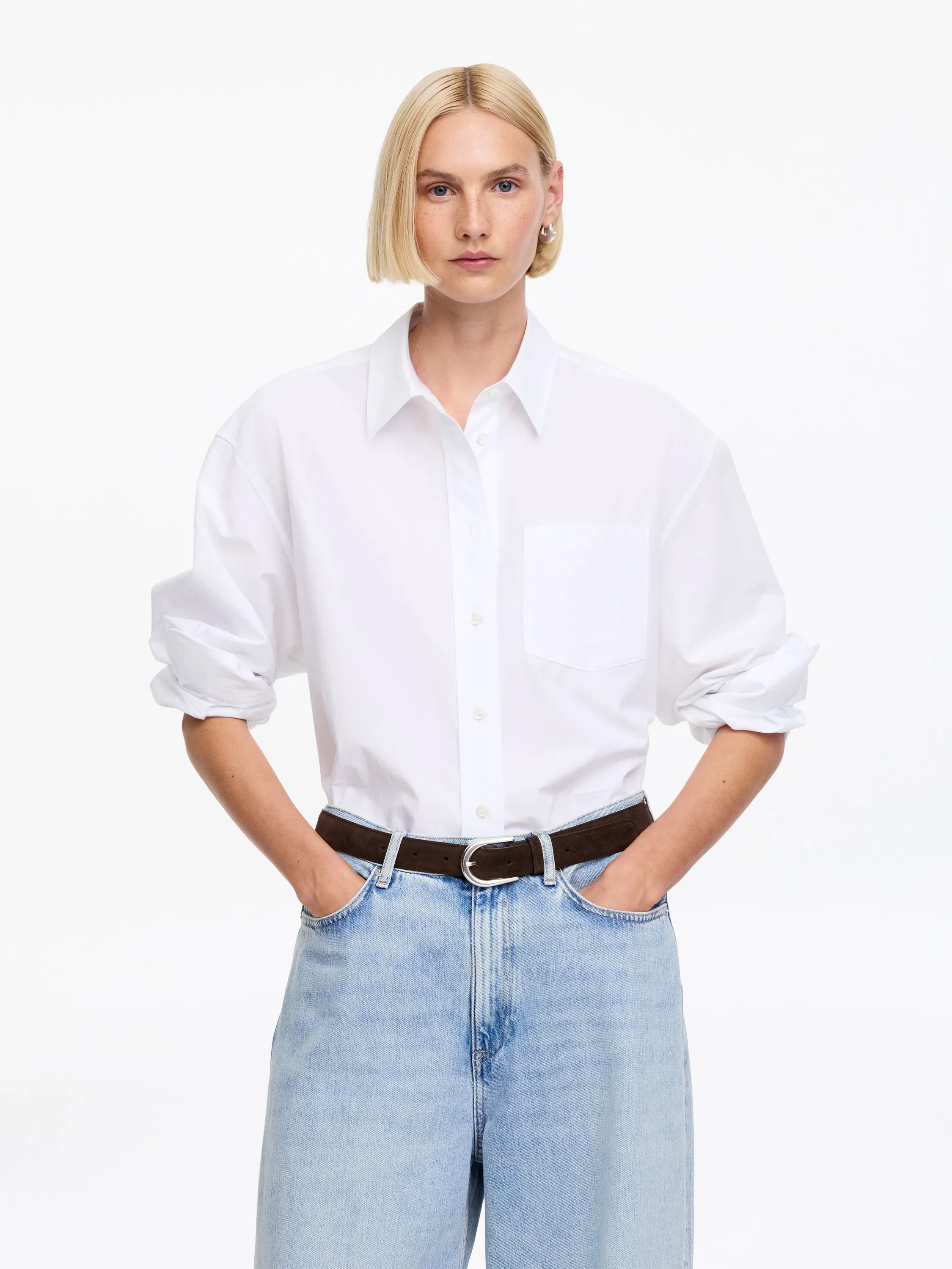 Ceinture en cuir suédé - Marron