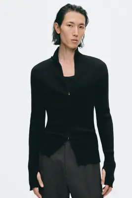 Gilet zippé Slim Fit - Noir — photo 1