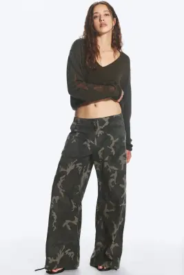 Pantalon baggy déchiré taille basse - Camouflage — photo 3