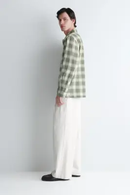 CHEMISE À CARREAUX EN COTON - VERT / CARREAUX — photo 2