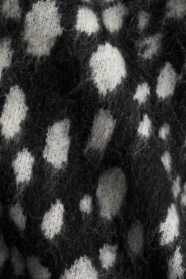Pull en mohair mélangé avec col cheminée - Noir/pois — photo 2
