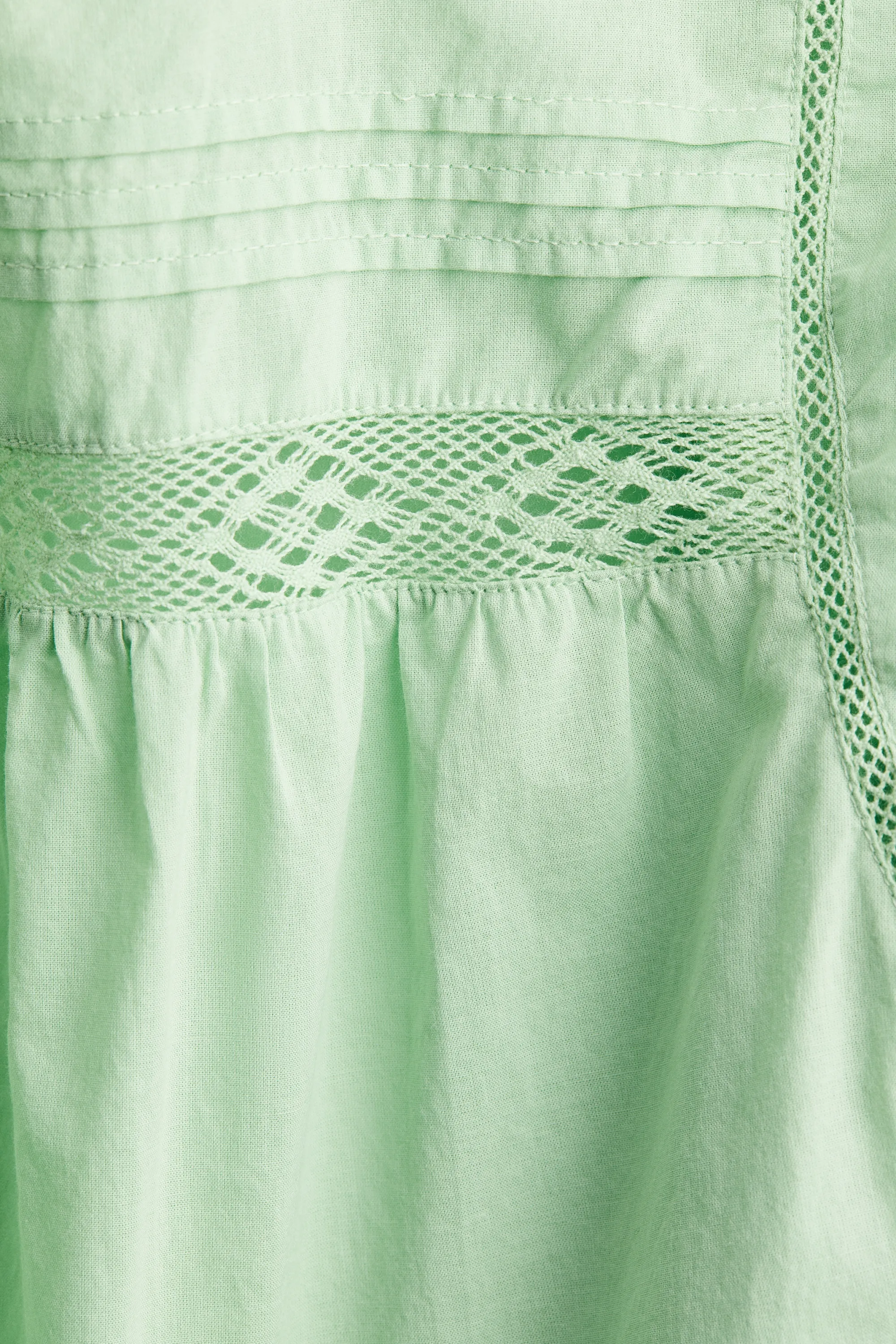 Blouse péplum avec dentelle - Vert clair