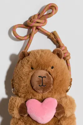 Sac crossbody duveteux - Marron/capybara — photo 2