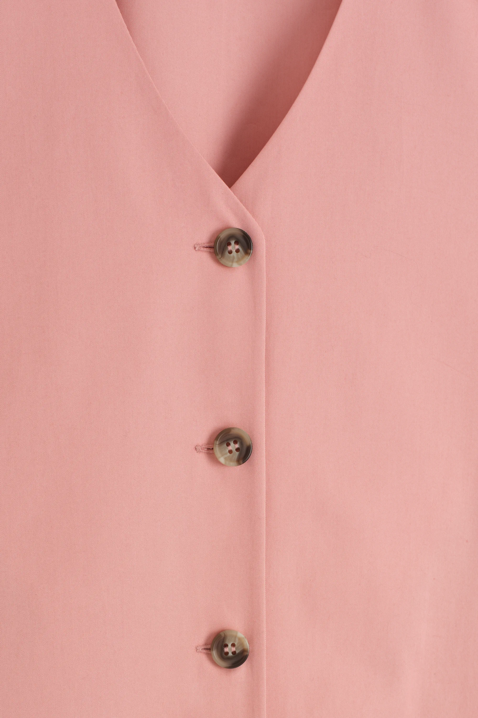 ROBE COURTE BOUTONNÉE EN COTON PIMA - ROSE