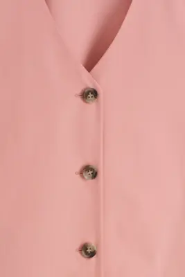 ROBE COURTE BOUTONNÉE EN COTON PIMA - ROSE — photo 1