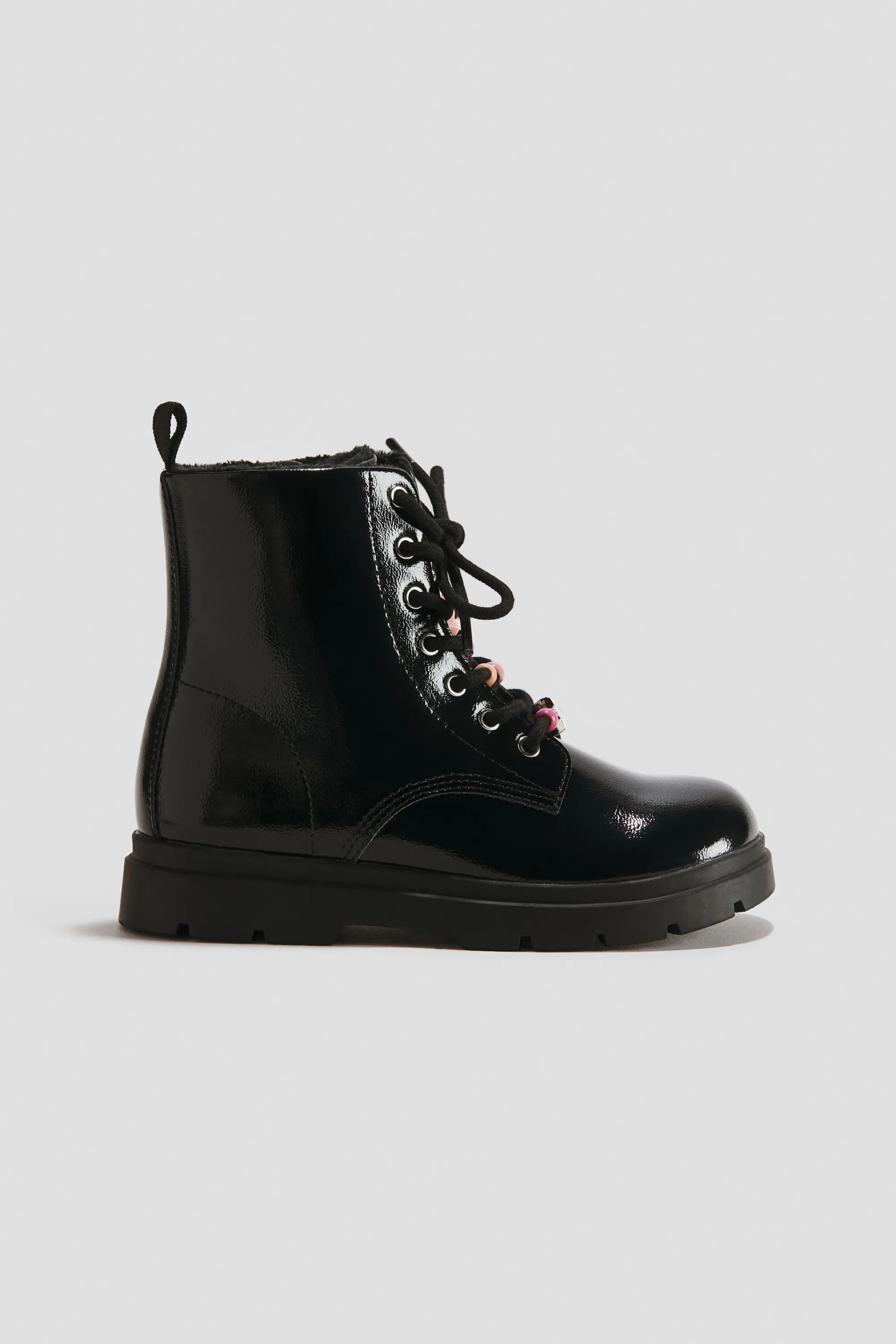 Bottines à lacets chaudement doublées - Noir