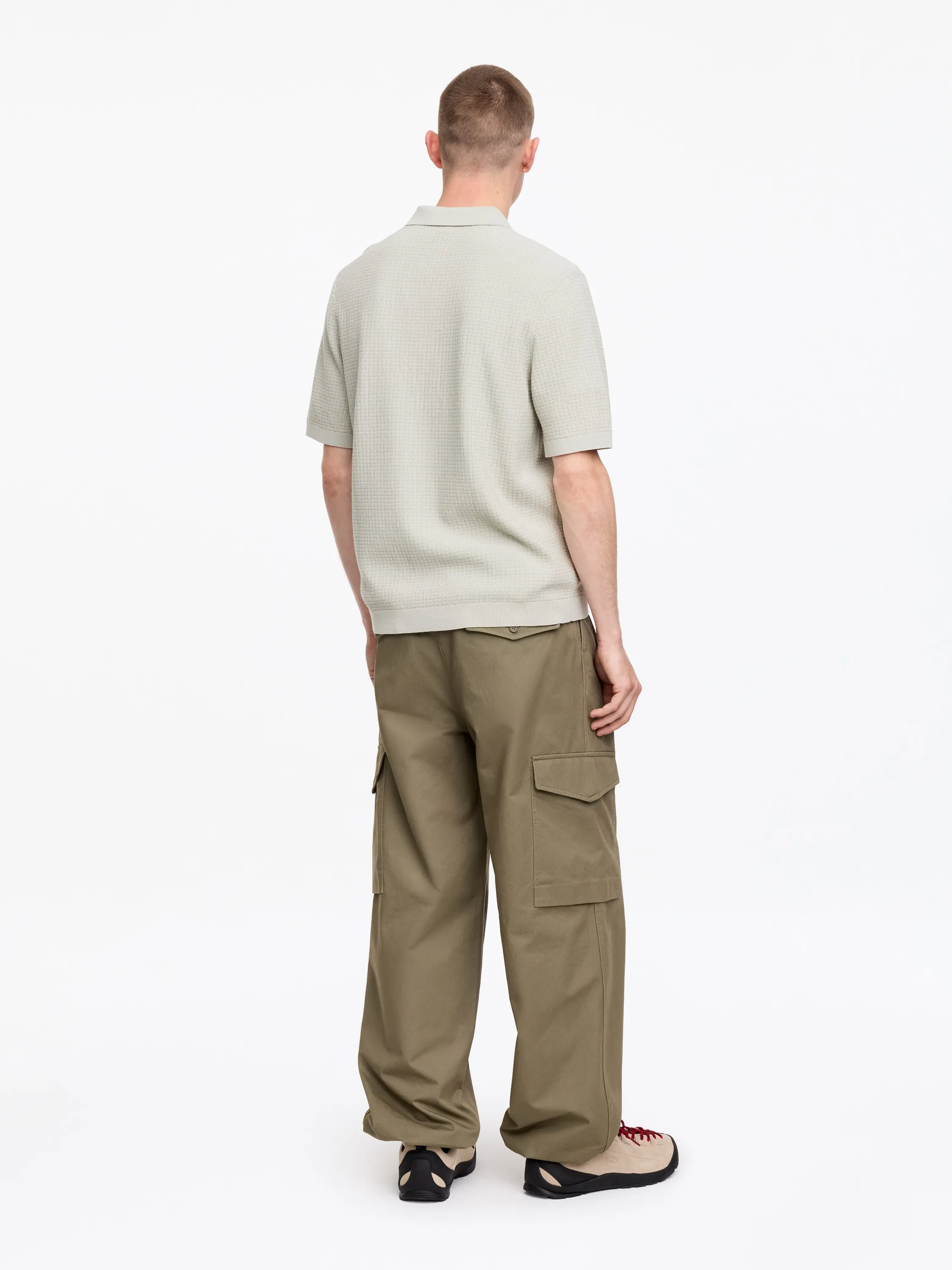 Polo en maille de coton - Vert poudré