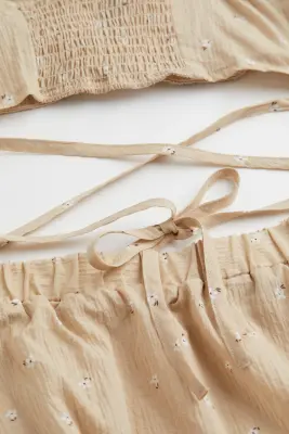 Robe deux pièces avec détail noué - Beige/petites fleurs — photo 2