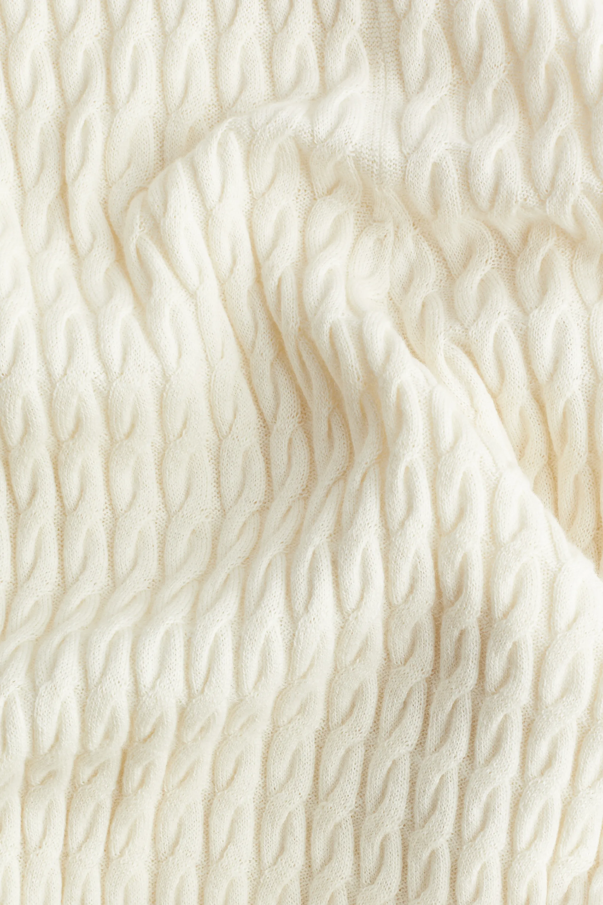 Pantalon en maille torsadée de cachemire mélangé - Crème