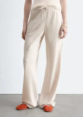 Pantalon en satin à enfiler - Beige — photo 5